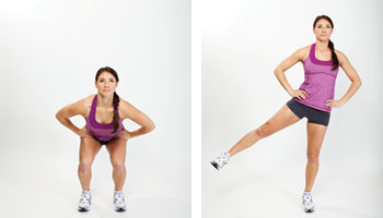 Squats with leg to side