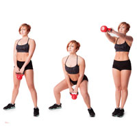 Dumbbell Swing and Shuffle
