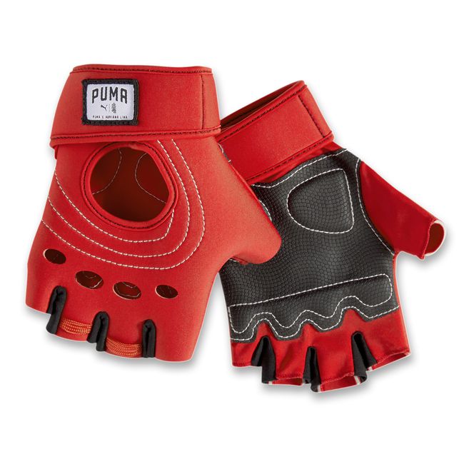 red Puma training gloves
