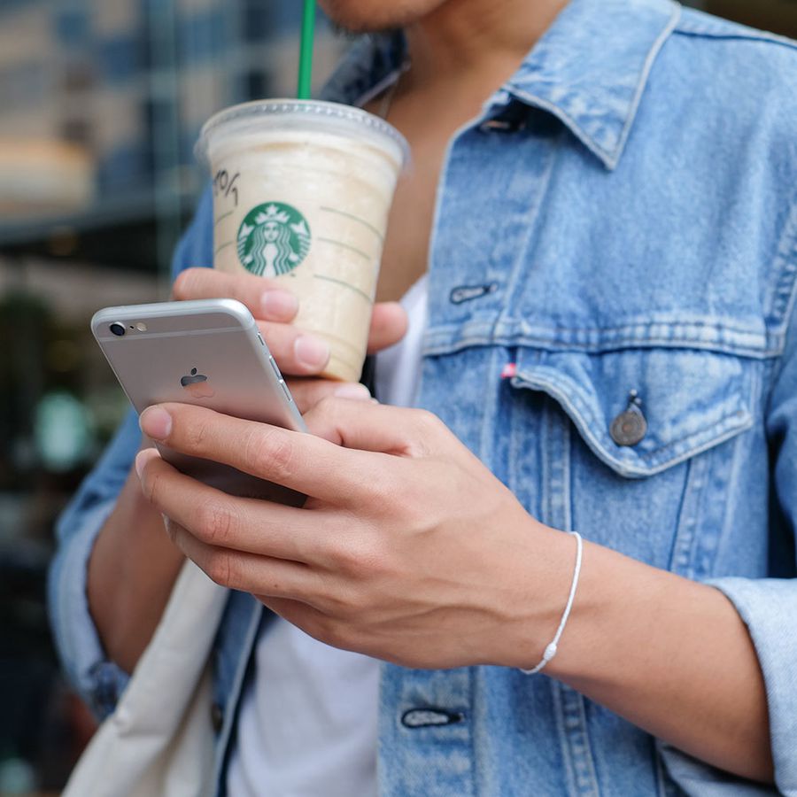 woman drinking a keto starbucks drink