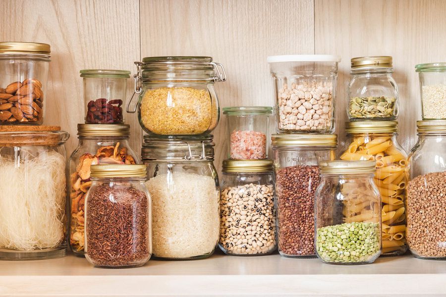vegan essentials in pantry