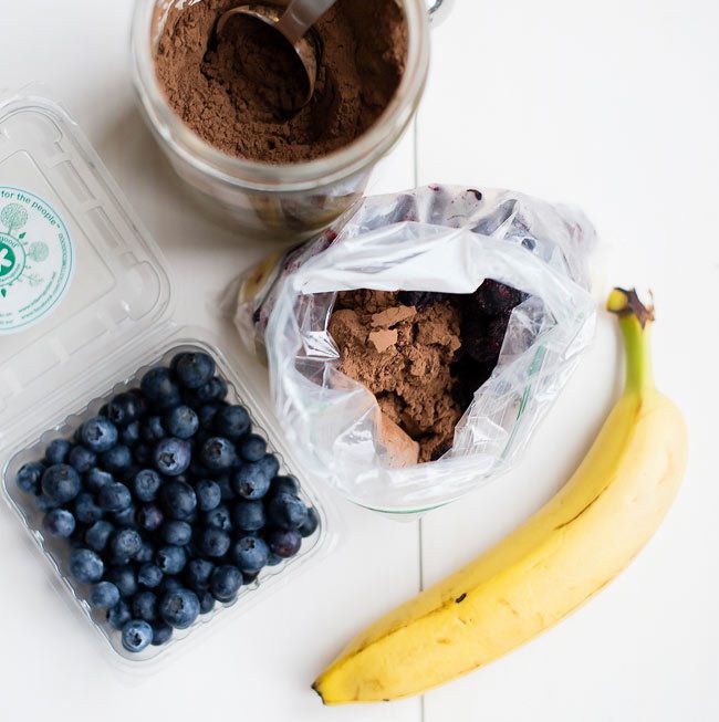 Banana Blueberry Chocolate Smoothie