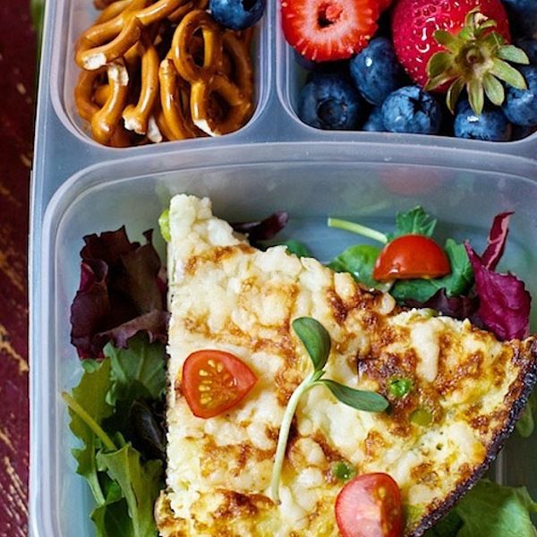 Baby Peas and Cheese Frittata Bento box idea