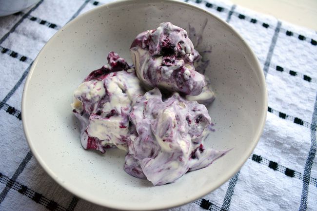 Blueberries & Cream No-Churn Ice Cream