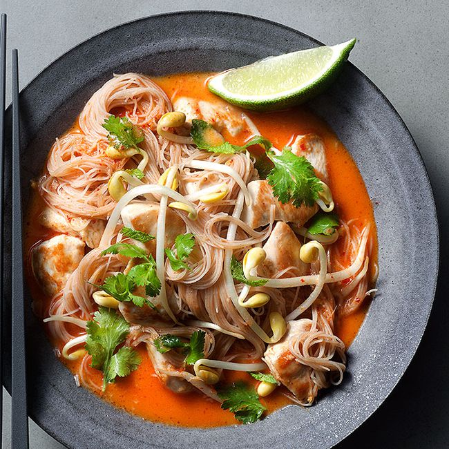 Ginger and Red Chile Chicken Laksa with Rice Vermicelli