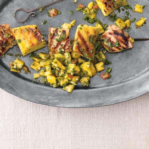 Easy Dinner: Grilled Chicken Kebabs with Pineapple Salsa