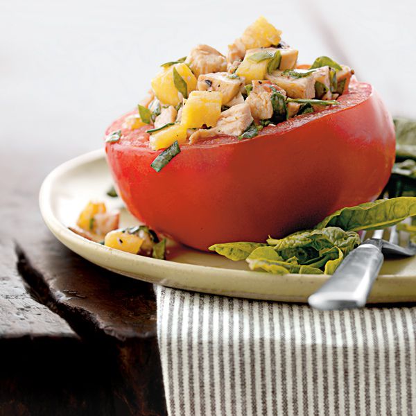 Easy Dinner: Tomatoes Stuffed with Hawaiian Chicken Salad Recipe