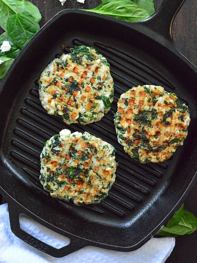 Spinach Feta Turkey Burgers