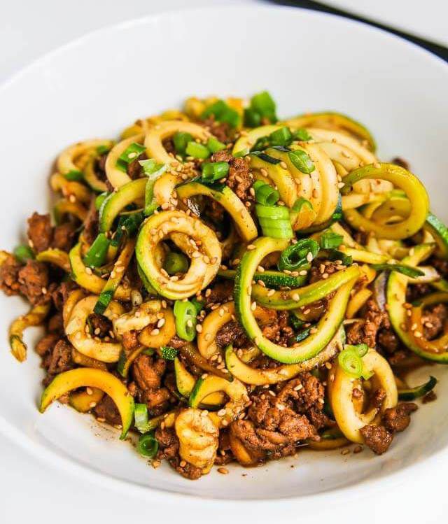 Chinese Five-Spice Ground Turkey Zucchini Noodles