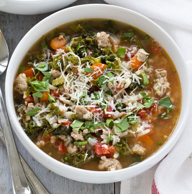 Turkey, Kale, and Rice Soup