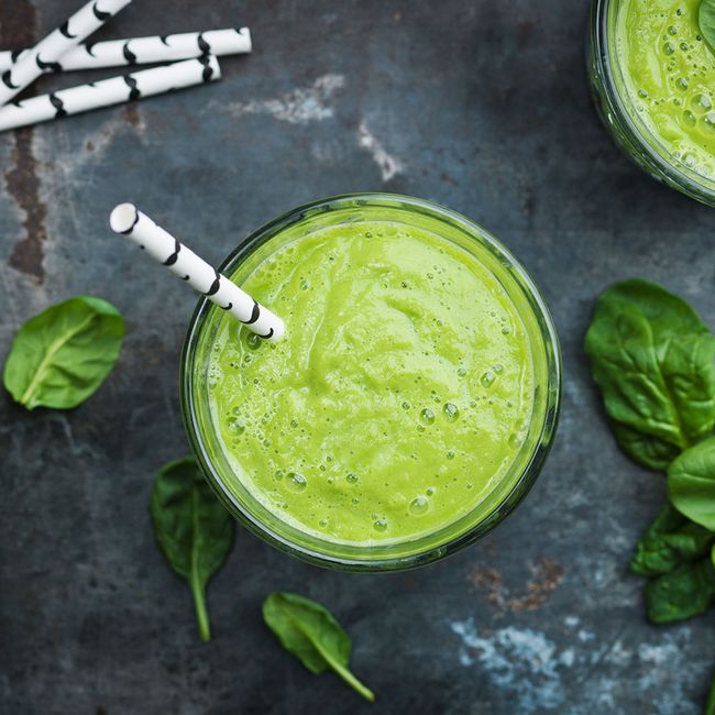 green vegetable smoothie with spinach and celery