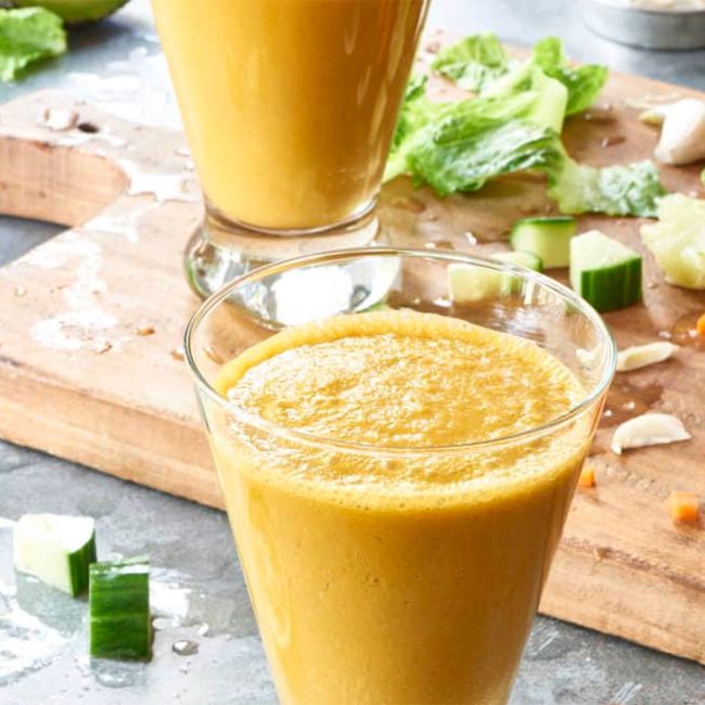 spicy vegetable smoothie with tomato and carrot