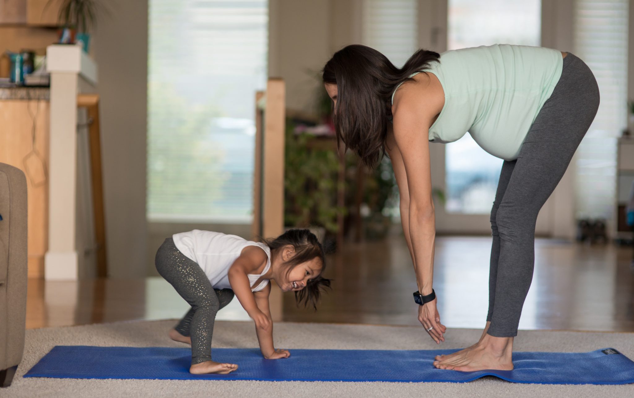 working out with mom